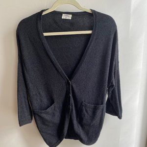 Madewell Wallace Charcoal Wool Cardigan Sweater M